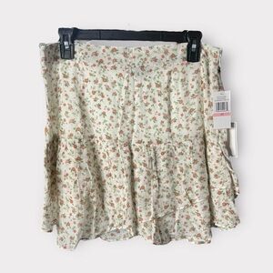 149 1State NEW Floral Mini Skirt Large White Pink Boho Coquette Fairy Auction